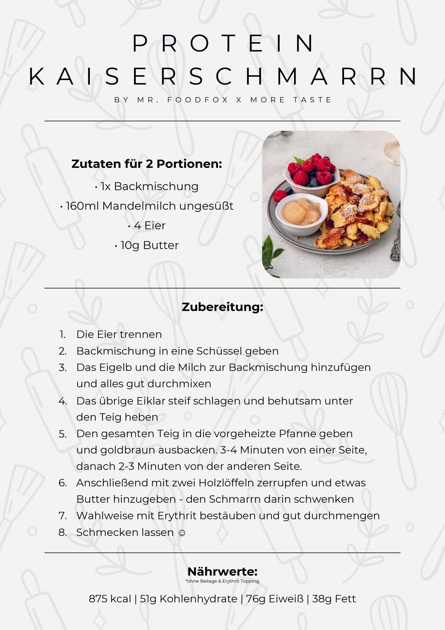 Mr. Foodfoox Backmischung für Kaiserschmarrn