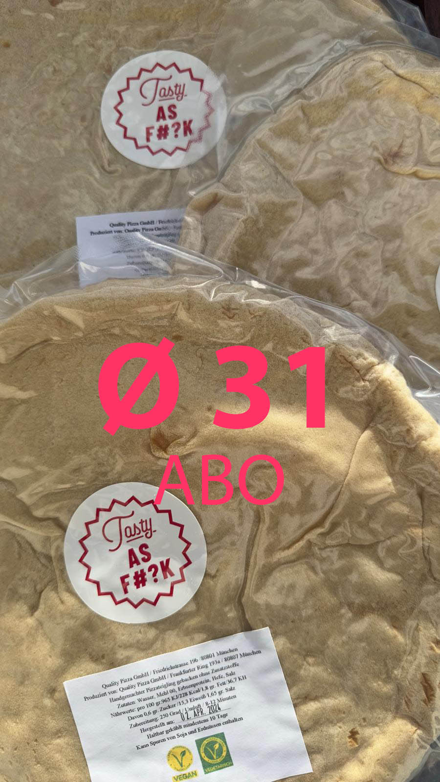 6er Bundle Proteinpizzaboden 31 cm im frei wählbaren Abo