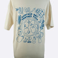 More Taste Shirt in Off-White von hinten mit blauem Backprint Another Day Another Pizza